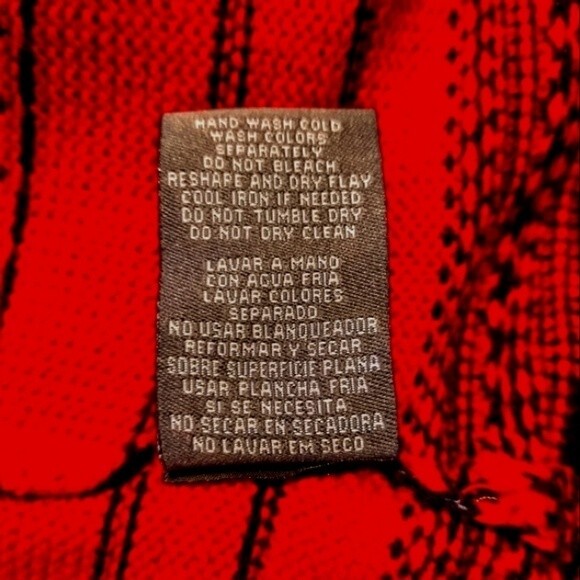 Women L/XL Cottagecore Fairy Retro Preppy Pop Of Red Lacy Holiday Sweater Dress - Picture 11 of 11